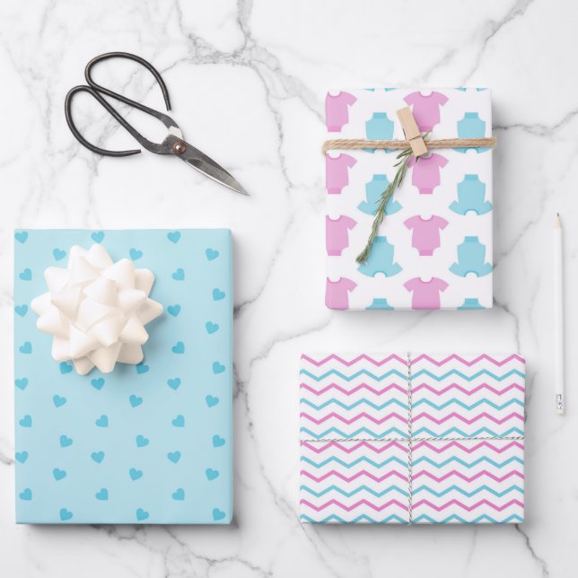 Niedliche Babydusche/Geschlechtsverkehr Geschenkpapier Set (Vorderseite)