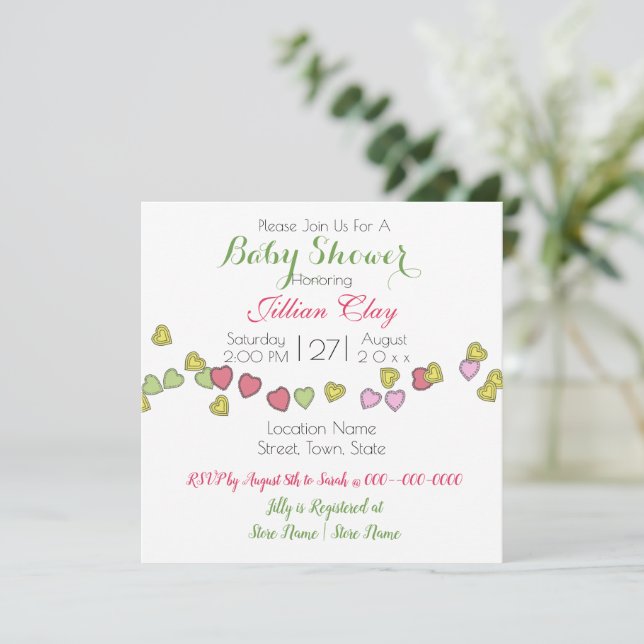 Niedliche Babydusche Karte (Stehend Vorderseite)