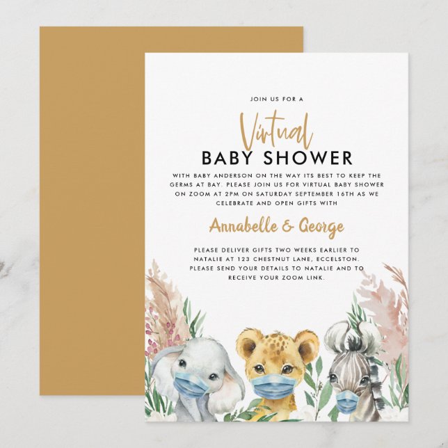 Niedliche Babydusche mit Postmaske (Vorne/Hinten)