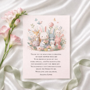 Niedliche Babydusche Pastel Whimsy Tiere Dankeskarte