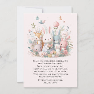 Niedliche Babydusche Pastel Whimsy Tiere Dankeskarte