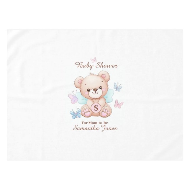 Niedliche Babydusche Personalisiert Tischdecke (Vorderseite (Horizontal))