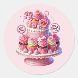 Niedliche Babydusche Runder Aufkleber