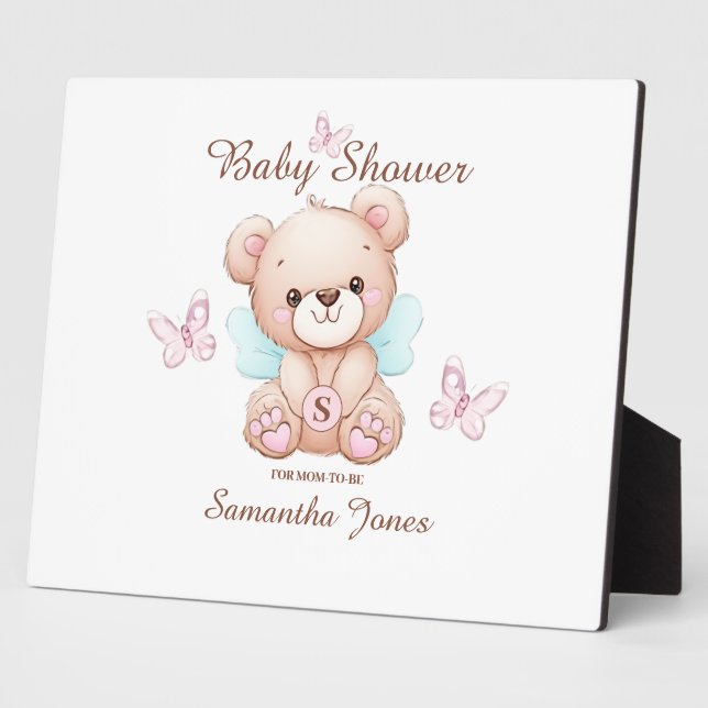 Niedliche Babydusche Tabletop Plaque mit Easel Fotoplatte (Seite)