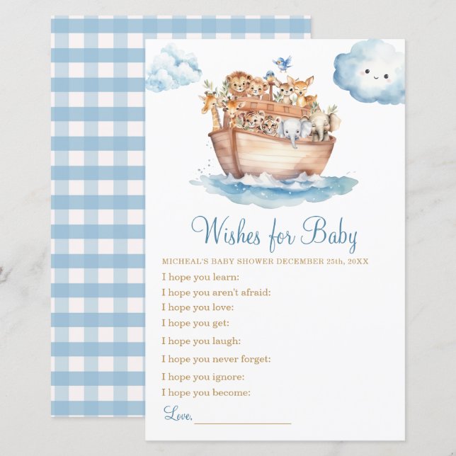 Niedliche Babydusche von Boy Noah sucht nach Baby (Vorne/Hinten)
