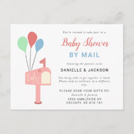 Niedliche Babydusche von Mail Mailbox Balloons Cov Postkarte