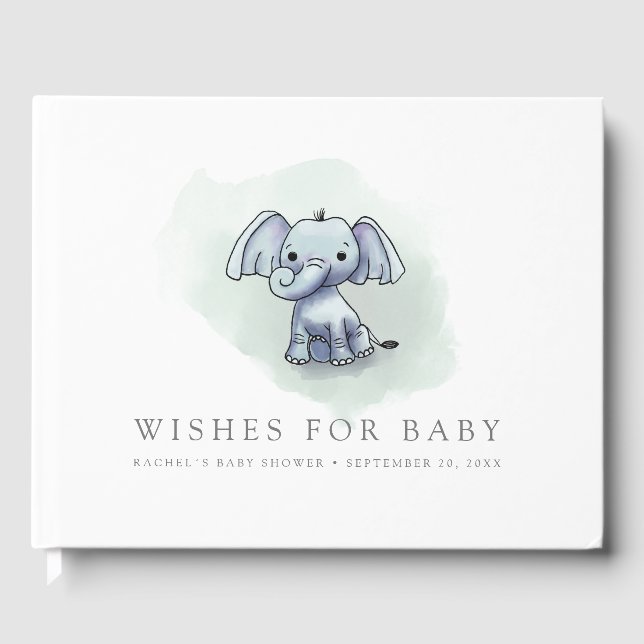 Niedliche Babyelefantendusche Gästebuch (Vorderseite)