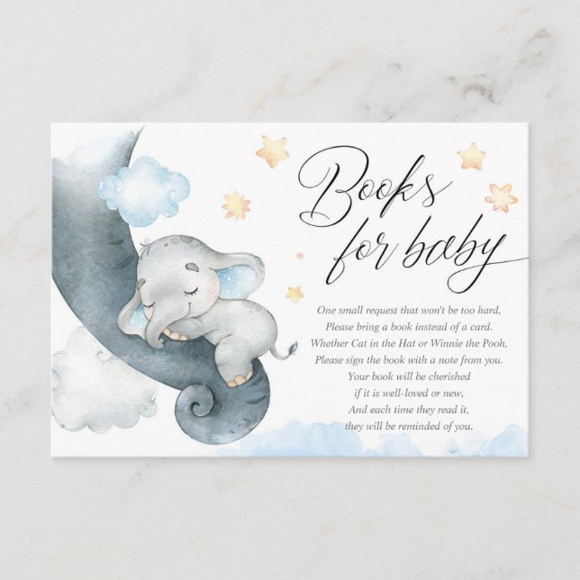 Niedliche Babyelefone Babyduschbücher für Kinder Begleitkarte (Vorderseite)