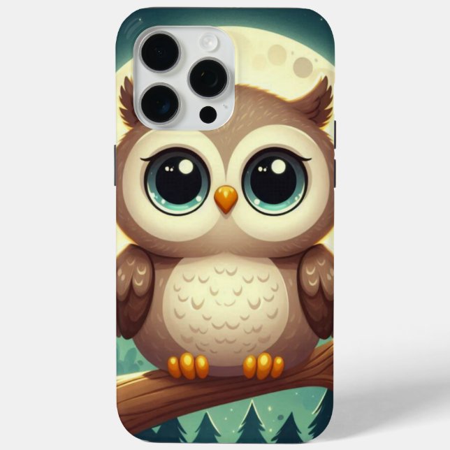 Niedliche Babyeule nachts mit Mond Case-Mate iPhone Hülle (Rückseite)