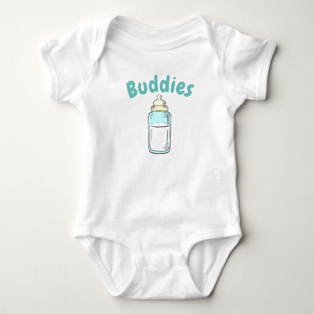 niedliche Babyflaschen-Trinkkameraden Baby Strampler (Vorderseite)