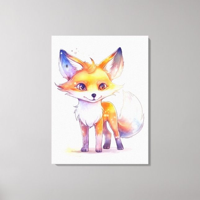 Niedliche Babyfox-StretchCanvas Leinwanddruck (Vorderseite)