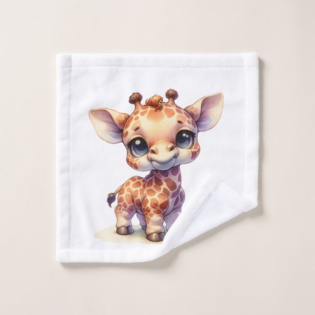Niedliche Babygiraffe Badhandtuch Set (Waschlappen)