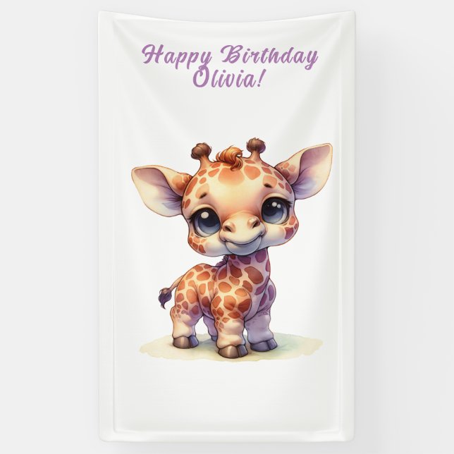 Niedliche Babygiraffe Banner (Vertikal)