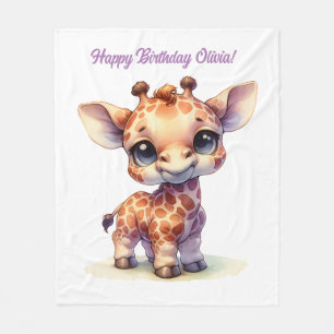 Niedliche Babygiraffe Fleecedecke