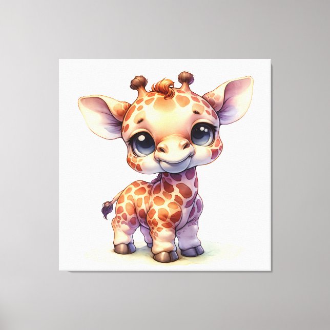 Niedliche Babygiraffe Leinwanddruck (Vorderseite)
