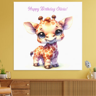 Niedliche Babygiraffe Leinwanddruck