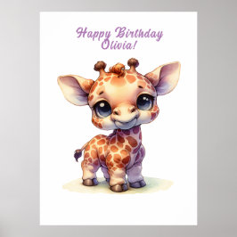 Niedliche Babygiraffe Poster