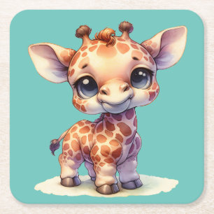 Niedliche Babygiraffe Rechteckiger Pappuntersetzer