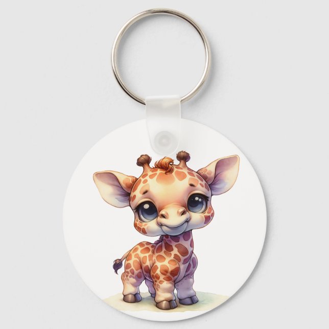 Niedliche Babygiraffe Schlüsselanhänger (Rückseite)