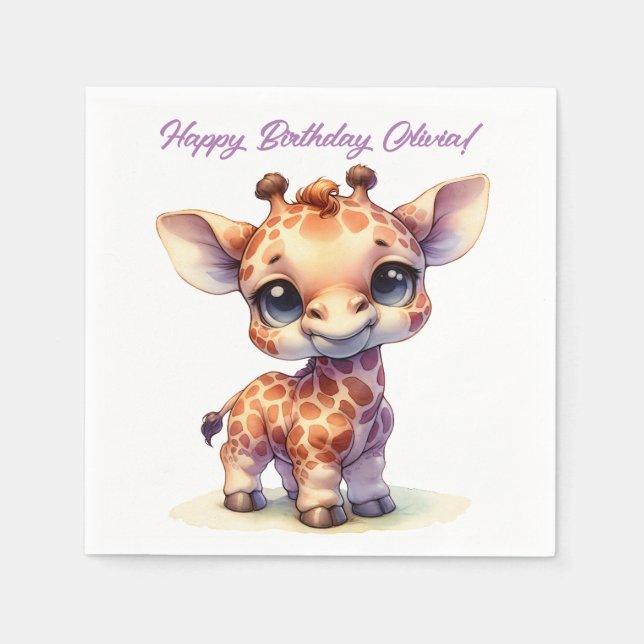 Niedliche Babygiraffe Serviette (Vorderseite)