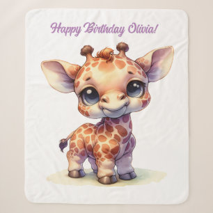 Niedliche Babygiraffe Sherpadecke