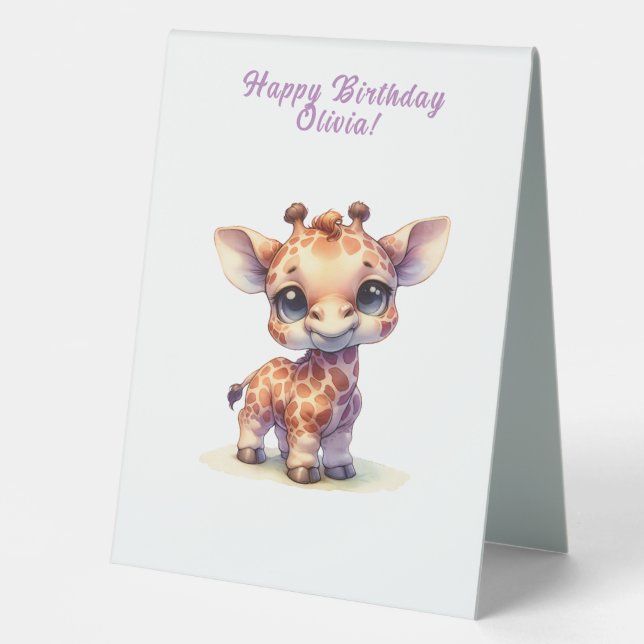 Niedliche Babygiraffe Tischaufsteller (Vorderseite)