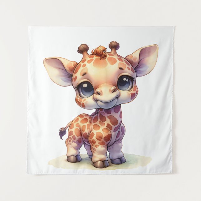 Niedliche Babygiraffe Wandteppich (Vorderseite)
