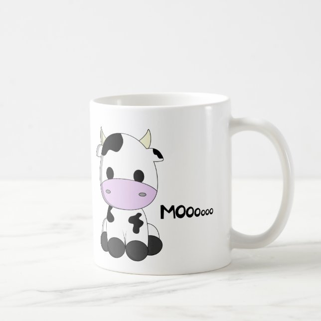 Niedliche Babykuh-Cartoonkinder Kaffeetasse (Rechts)