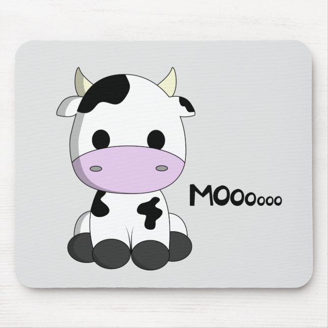 Niedliche Babykuh-Cartoonkinder Mousepad (Vorne)