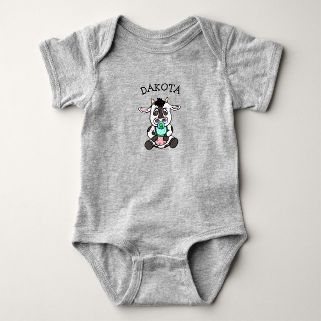 Niedliche Babykuh Personalisiert Baby Strampler (Vorderseite)