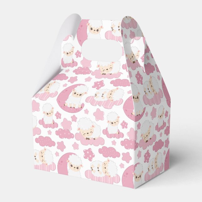 niedliche Babymädchen duschen Lamm Geschenkschachtel (Rückseite)