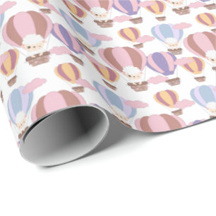 niedliche Babymädchen mit Kachelmuster Babydusche Geschenkpapier
