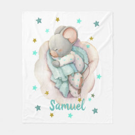 Niedliche Babymaus, die auf einer Wolke schläft Fleecedecke