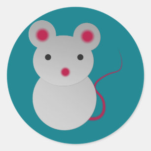 Niedliche BabyMaus Runder Aufkleber