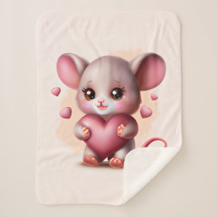 Niedliche Babymäuse mit Valentinin-Herz Sherpadecke