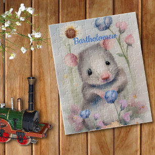 Niedliche Babymäuse Pastel Wasserfarbe Frühlingsbl