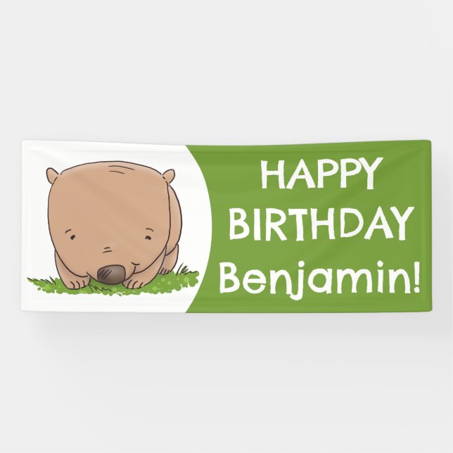 Niedliche Babymutter personalisierter Cartoon Gebu Banner (Horizontal)