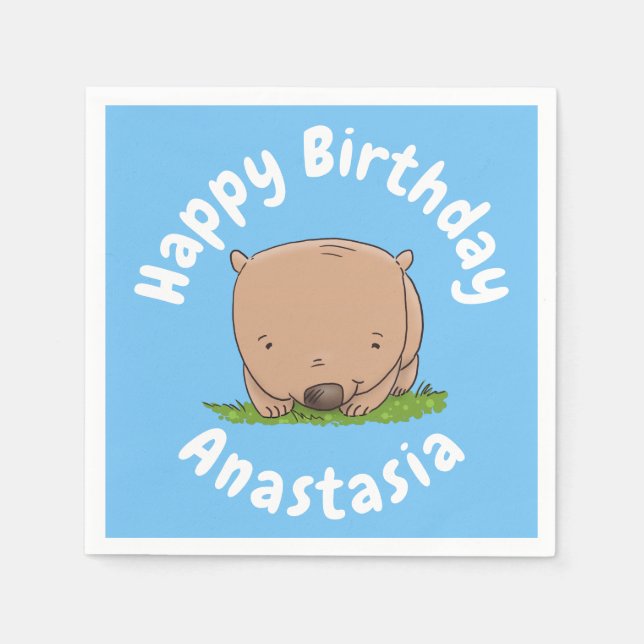 Niedliche Babymutter personalisierter Cartoon Gebu Serviette (Vorderseite)