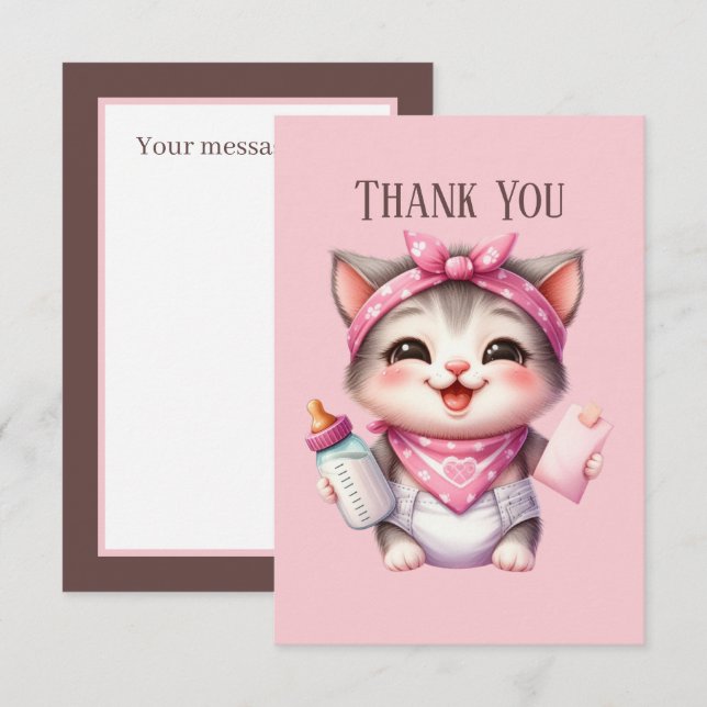Niedliche Babynahrung Dankeskarte (Vorne/Hinten)