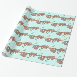 Niedliche Babysäulen mit Aquarellfarbe auf Baummus Geschenkpapier