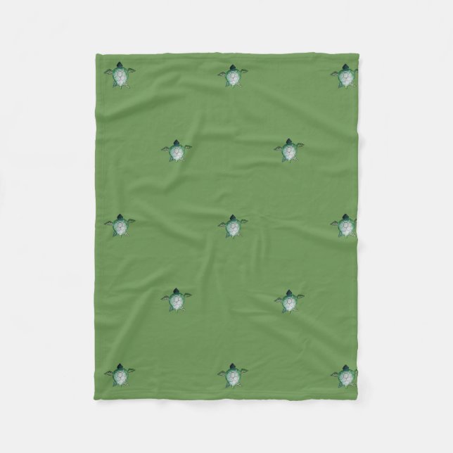 Niedliche Babyschildkrötendecke Fleecedecke (Vorderseite)