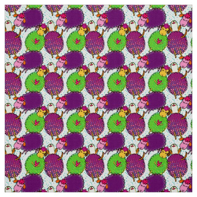 Niedliche Babyschlafenschafe doddles Stoff (Muster)