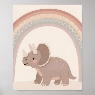 Niedliche Babytriceratops - Boho Dino Serie Poster