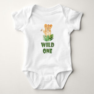 Niedliche Babywäsche im Wald Wild One Lettering Baby Strampler