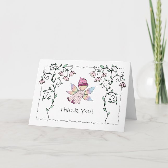 Niedliche Babyzucht und Blume Dankeschön-Karte Dankeskarte (Vorderseite)