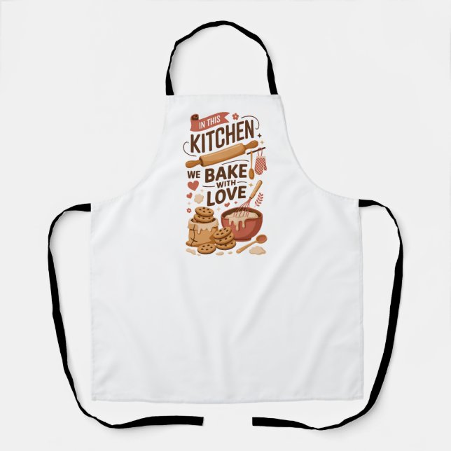 Niedliche Backgrafik Schürze für Zuhause Cooks & B (Vorderseite)