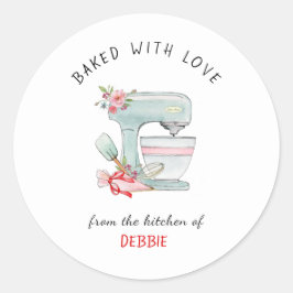 Niedliche Backwaren mit Liebe Runder Aufkleber