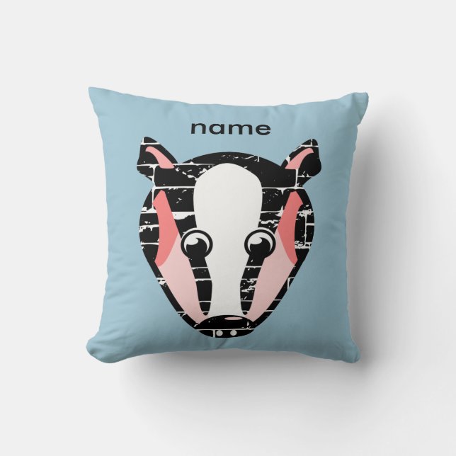Niedliche Badger-Face Kissen (Vorderseite)