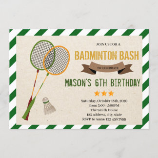 Niedliche Badminton-Party Einladung