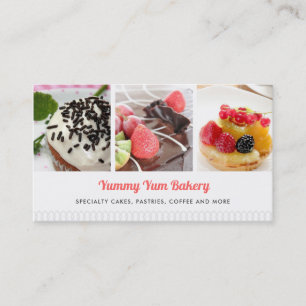 Niedliche Bakery Business Card mit 4 Fotos Visitenkarte